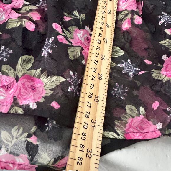 Contempo Casual 90s Floral Sheer Babydoll Fairy Whimsygoth Grunge L/S MEDIUM - Picture 11 of 11